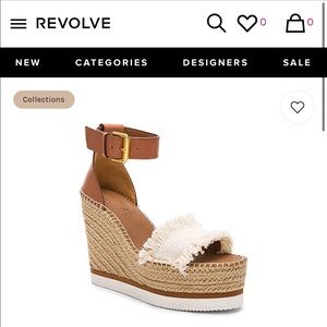 See by Chloé
Glyn Leather & Canvas Platform Wedge